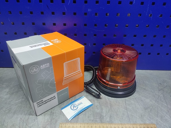 Маячок импульсный МИМ-04 АЕ светодиодный (48 диодов 3 режима) на магните подключение прикуриватель